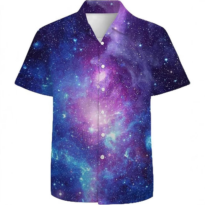 Men's Hawaiian Shirt 3D Graphic Button-Down Short Sleeve Tropical Vacation Beach Aloha Shirt