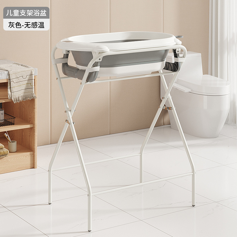 Bañera Infantil con Soporte Plegable de Plástico para Baño de Bebés y Mascotas image 7