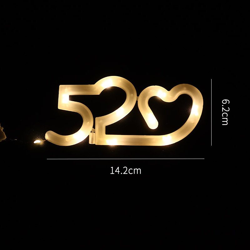 鲜花包装材料批发 花束生日蛋糕气氛装饰灯520love装饰灯 花束灯