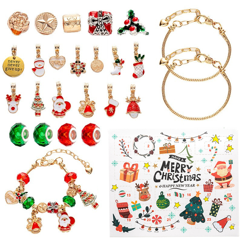 新しいクリスマスブラインド箱セット雪花滴油ビーズブレスレットかわいいクリスマス老人鈴クリスマスツリーアクセサリー|undefined
