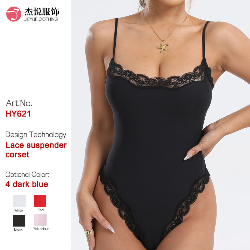 European and American Cross-border Naked Lace-edge Bodies Skin-friendly Breathable Tight Inner Vest Double-layer Sling Shaper
