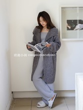 秋冬新品半边绒家居服中长款加厚保暖睡衣可外穿时尚大翻领睡袍