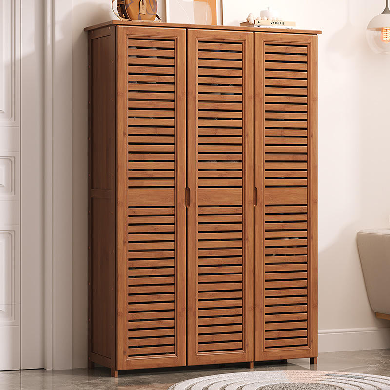 European-style shoe cabinet door home rental house indoor large capacity storage wall-mounted entryway cabinet integrated multi-layer shoe rack