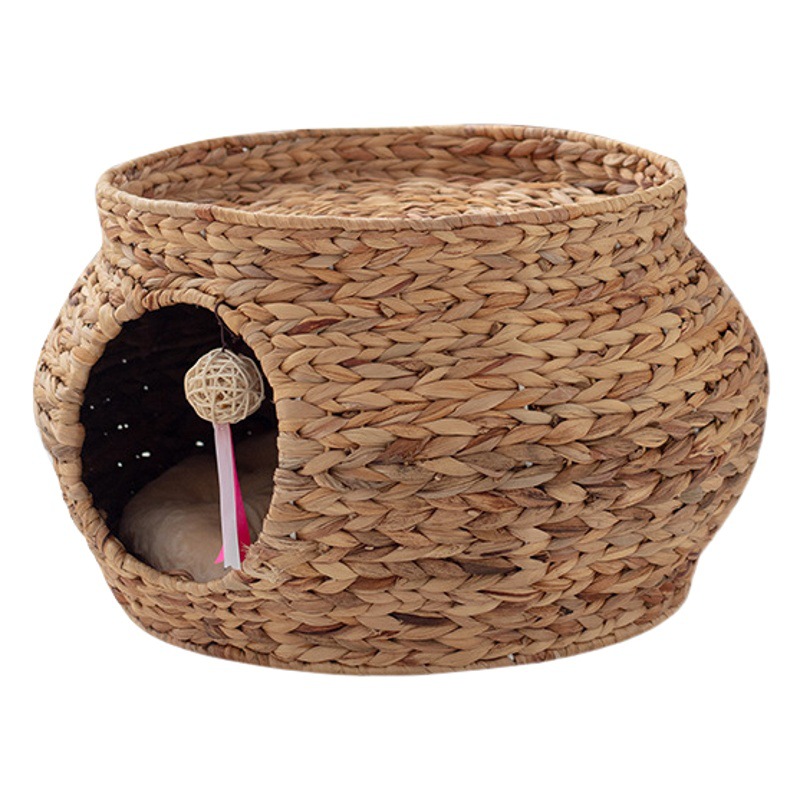 Ratán gato nido cuatro estaciones universal tejido a mano gato Nido verano universal gato tablero del rasguño de la hierba de la