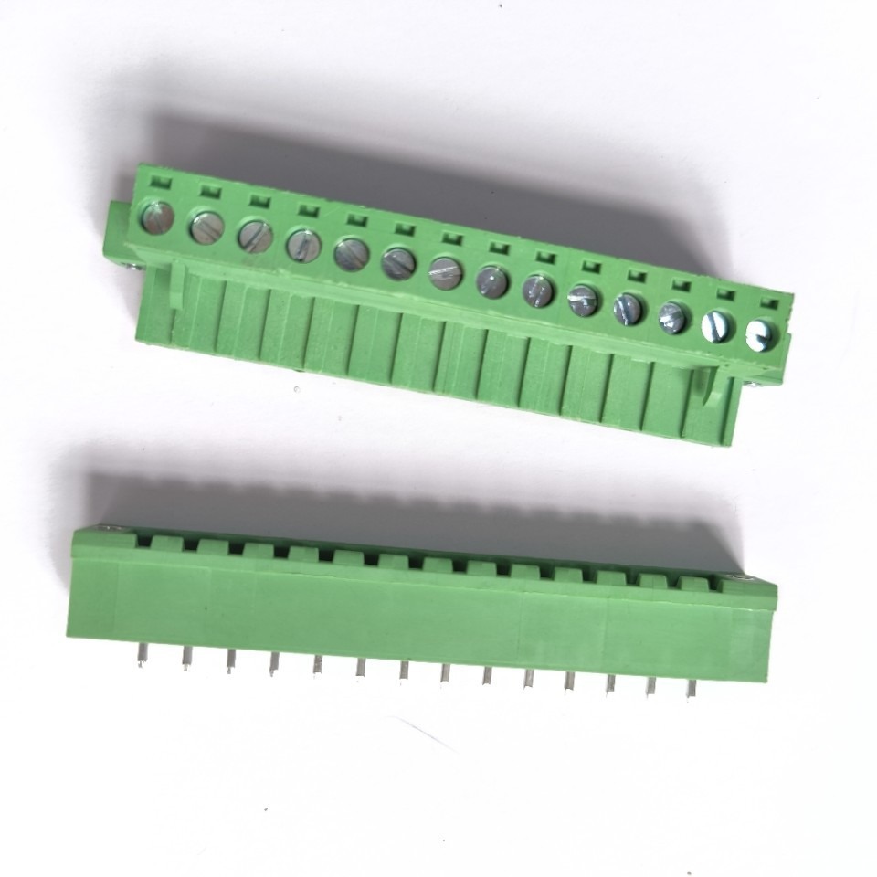 插拔式接线端子14P带法兰固定螺丝 5.08间距插拔式接线端子2edgkm