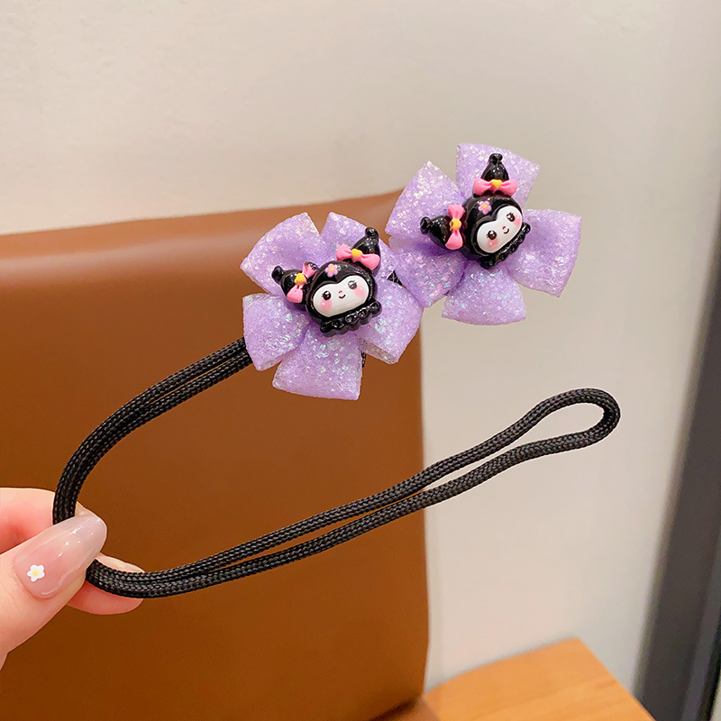 Kulomi niños varillas de cabello bola cabeza perezosa artefacto 2024 nuevo bebé dibujos animados cabeza trasera toque de flores