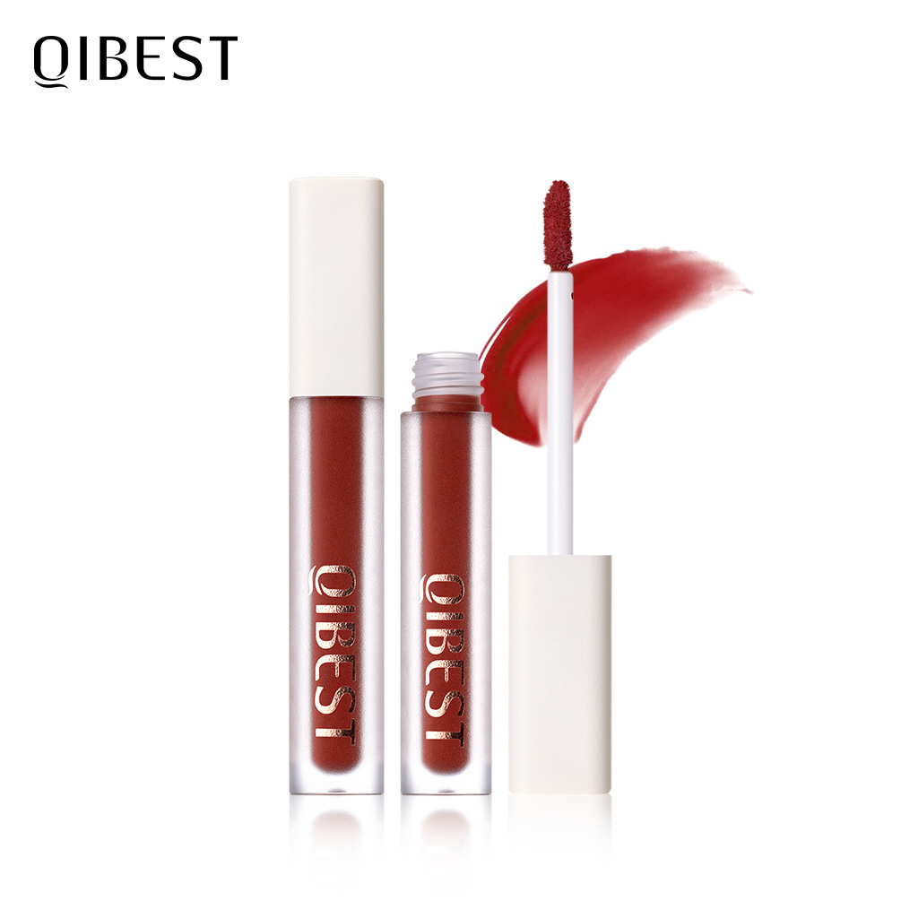 carina QIBEST Silk Smooth Glaze, Cup, Non bleking Color, Staying Makeup, Colorful Lipstick, Matt Moisturizing Lip Honey_voghion.com