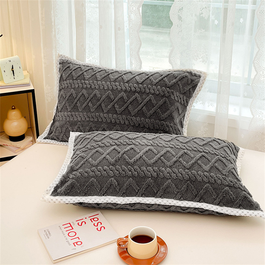 Comercio exterior transfronterizo Tafu Funda de almohada de terciopelo de invierno individual Funda de almohada de terciopelo Funda de almohada Color sólido Funda de almohada de terciopelo cálida y simple