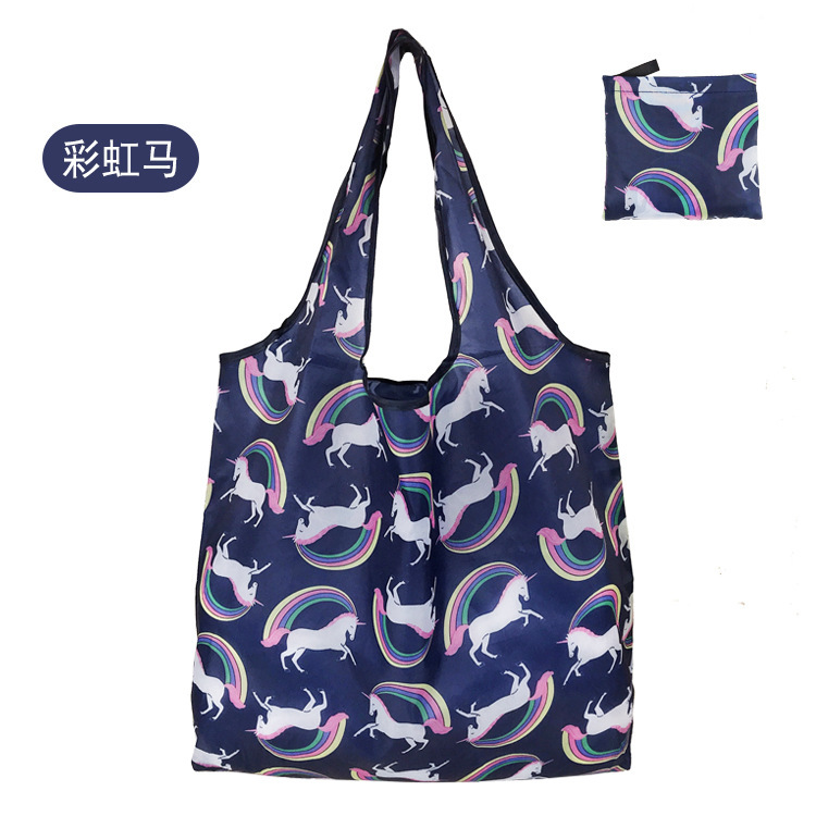 Spot bolsa de compras plegable de gran capacidad Spot bolsa de protección ambiental bolsa plegable bolsa de almacenamiento portátil impresa portátil creativa