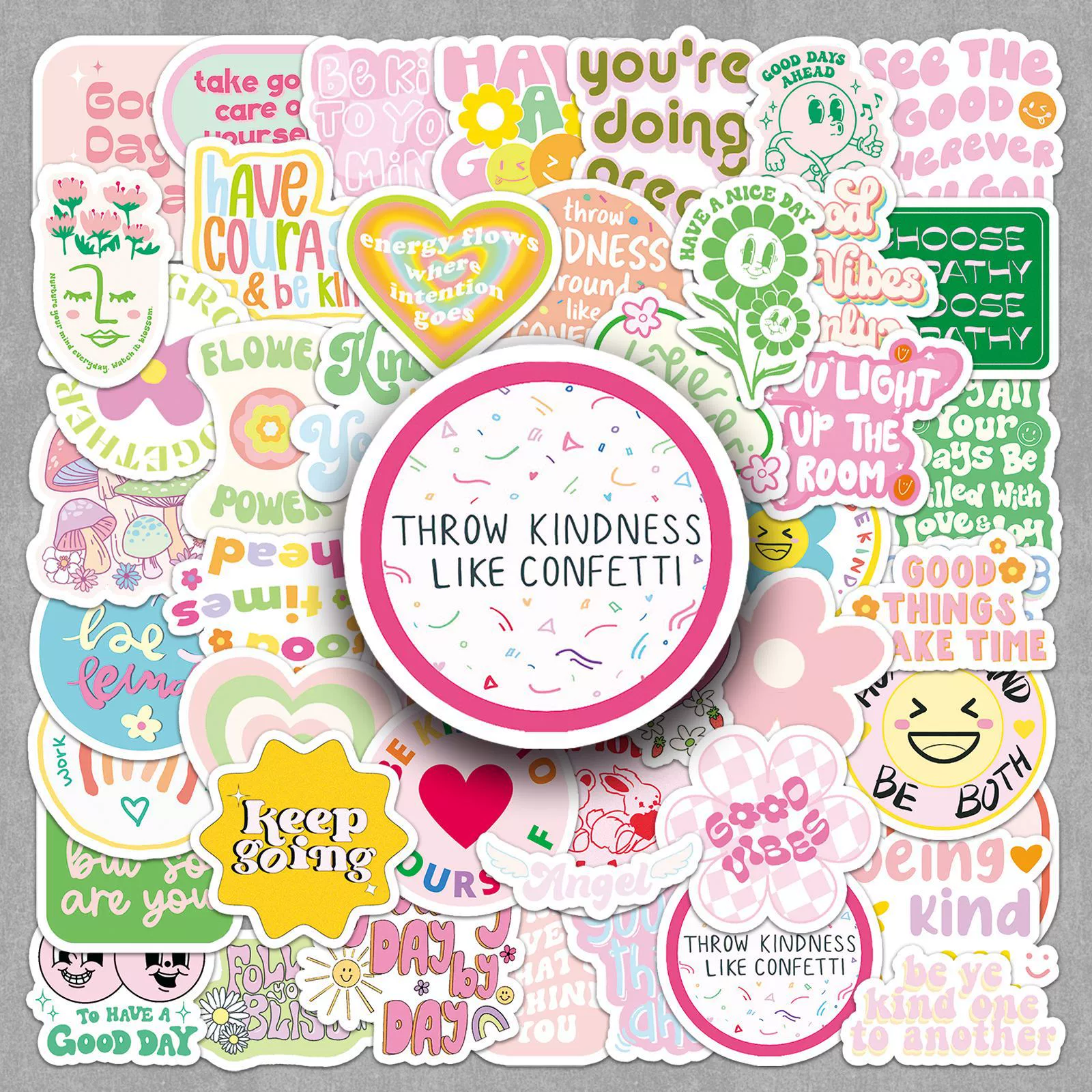 50 Danish powder inspirational British stickers Personalized slogan Small -size handbook stationery can move stickers wholesale