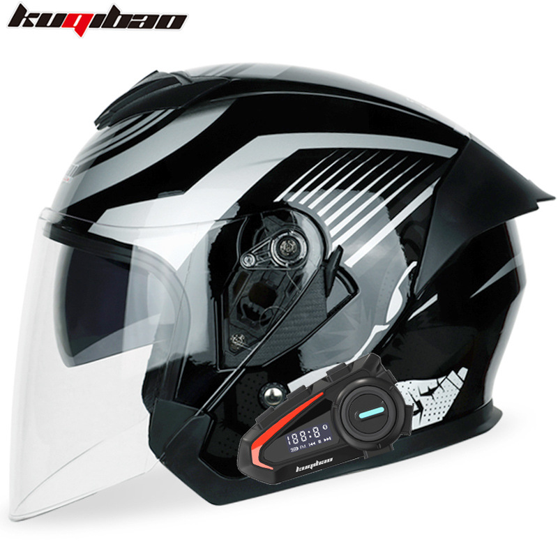 Helmet, Motuoche Motosiklet kaskı (dəbilqə) - big-mouth-monkey-silver-with-white-lens-k20-bluetooth-m
