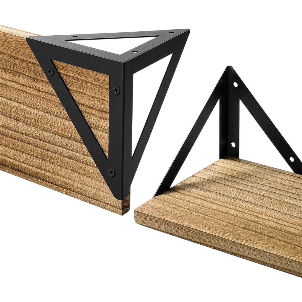 En stock estante flotante de pared estante de pared de estilo rústico de madera estante de pared 3 piezas triángulo estante de hierro transfronterizo exclusivo