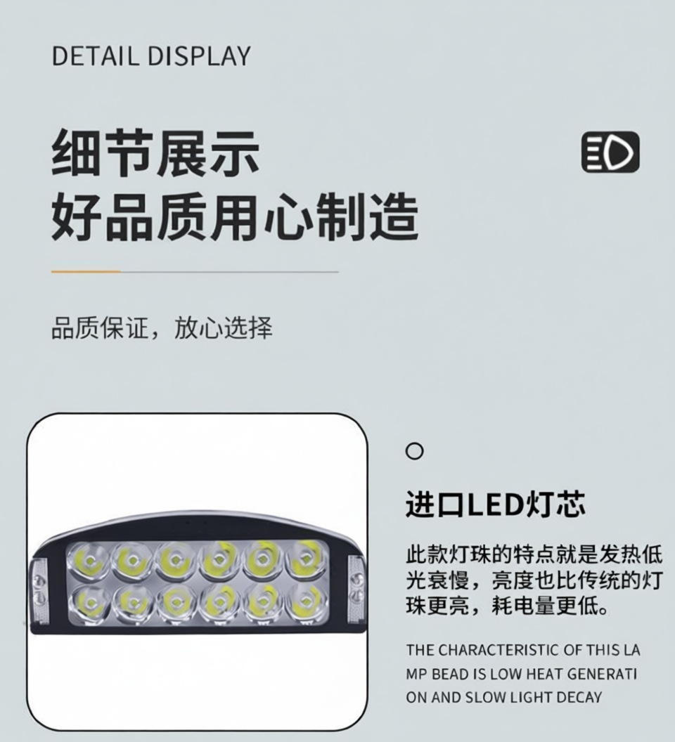 Car LED Spotlight 12V-80V Electric Vehicle Light Truck Reverse Light Tricycle Universal Waterproof Motorcycle Headlight