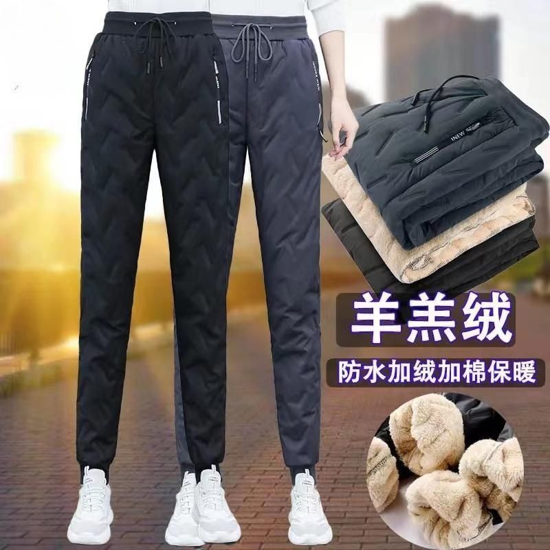 2024 nuevo estilo pantalones de algodón de gran tamaño para mujer invierno más pantalones de nieve gruesos de terciopelo pantalones de algodón a prueba de viento y lana de cordero cálida image 4