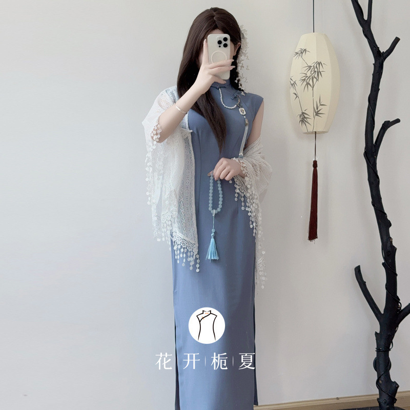 チャイナドレスと2025年夏の新しい中国風カーディガン日焼け止めバックルタッセル付きのスーパーフェアリーホワイトレースショール|undefined