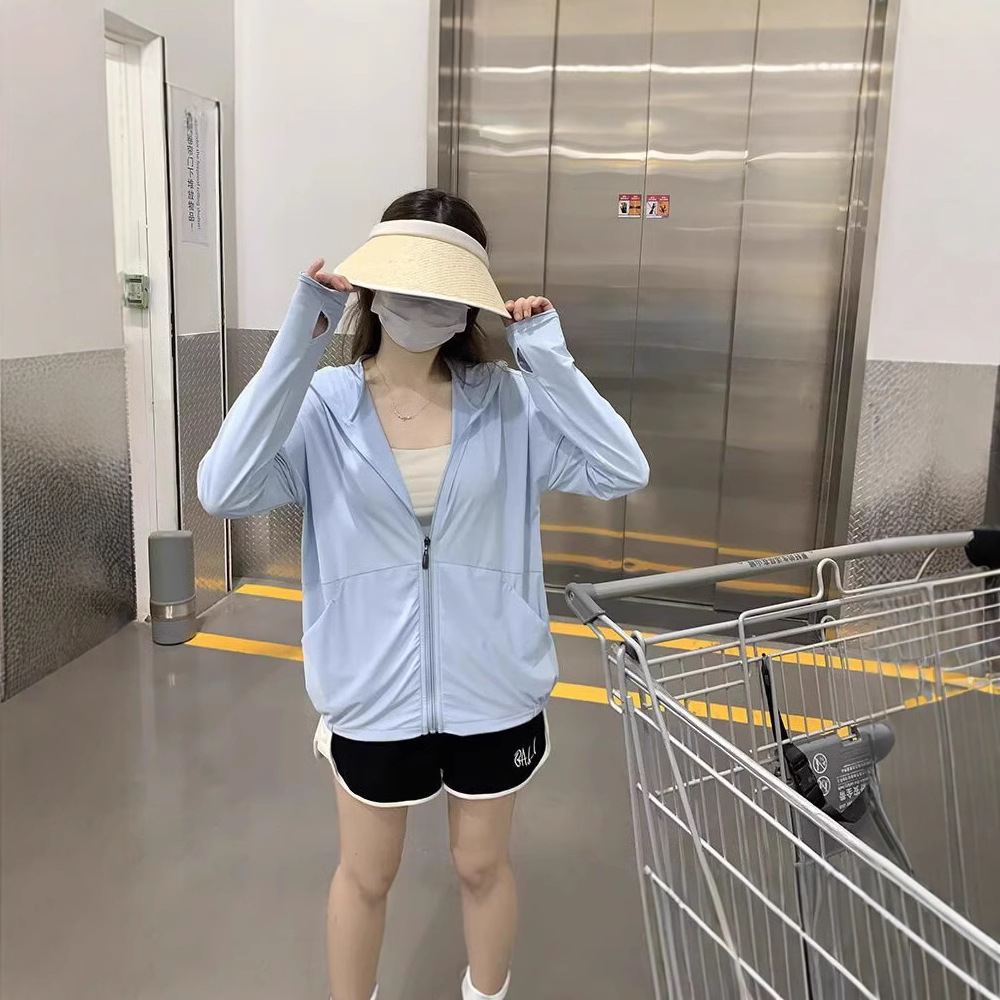 黑色防晒服女防紫外线开衫2025新款夏季韩版宽松防晒衣轻薄款外套