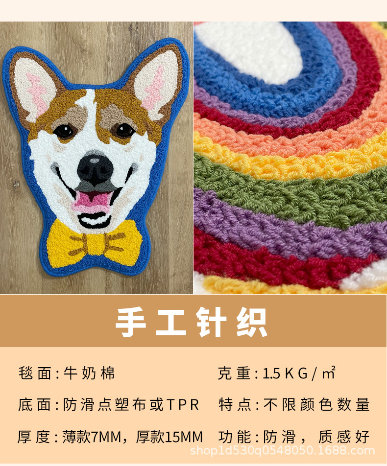 Cross-border specialty craft car carpet, non-slip, water-absorbent plush small mat, one-piece drop-shipping, illustration art floor mat