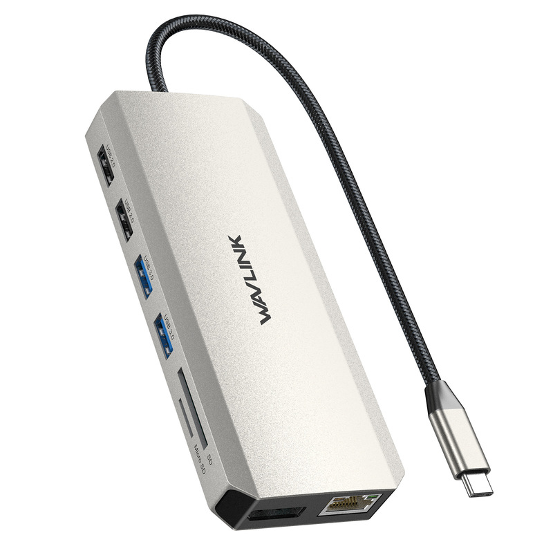 Wavlink HDMI Hub Three Display 12 in 1 Laptop Docking Station Multiport Adapter