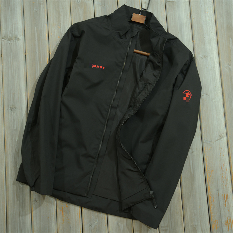 Cross-Border Mammoth Brand Spring and Autumn Three-Proof Hooded Jacket for Men, Loose Fit, Large Size, Stand Collar, Baseball-Style Outdoor Workwear Flight Jacket