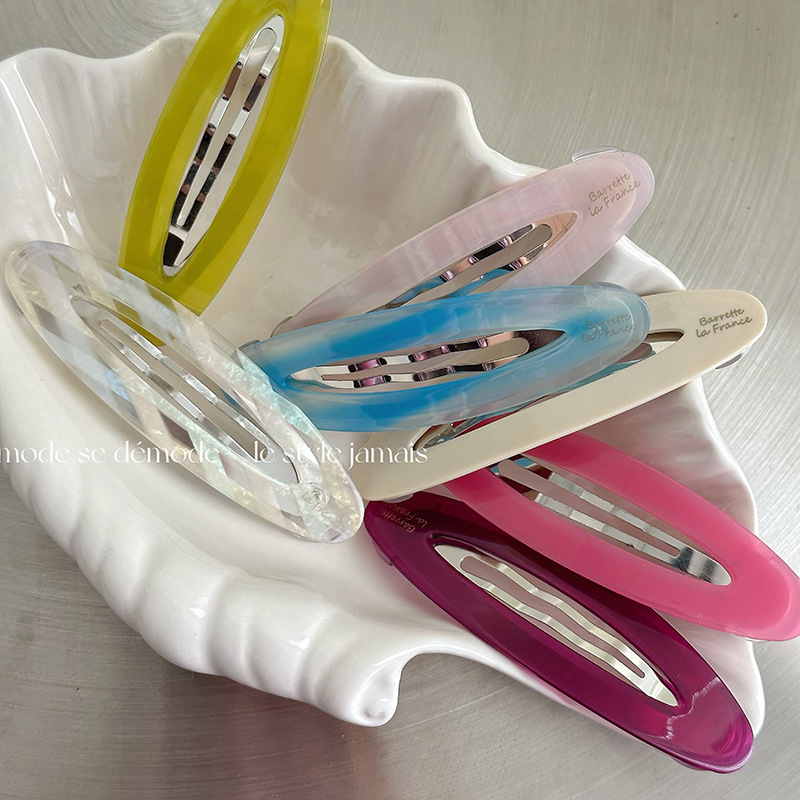 Forcina per capelli ovale mezza tinta coreana BB Clip Dopamina Ragazza All-match Frangia laterale Clip Copricapo Forcina per capelli rotta Nuovo stile_voghion.com