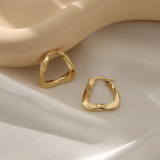 Золотые квадратные серьги из нержавеющей стали, изысканный стиль