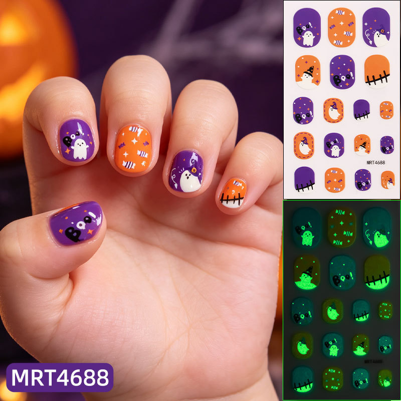 Zhengxiang Cross - Border New Christmas Night Kids Nail stick Halloween Shining funny Kids Cartoon manicura stick