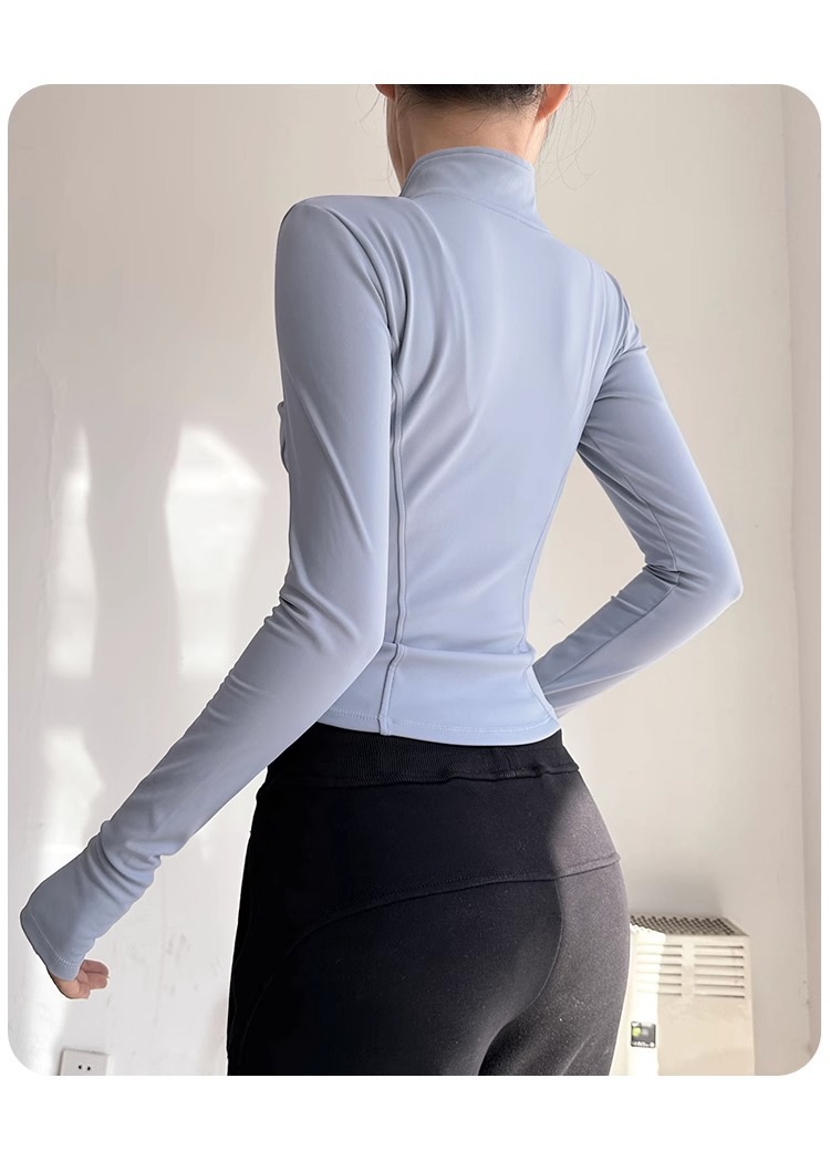 Fleece Quick-Drying Yoga Jacket Pilates Fitness Skinny Top Fitness Suit Women_desvips.com