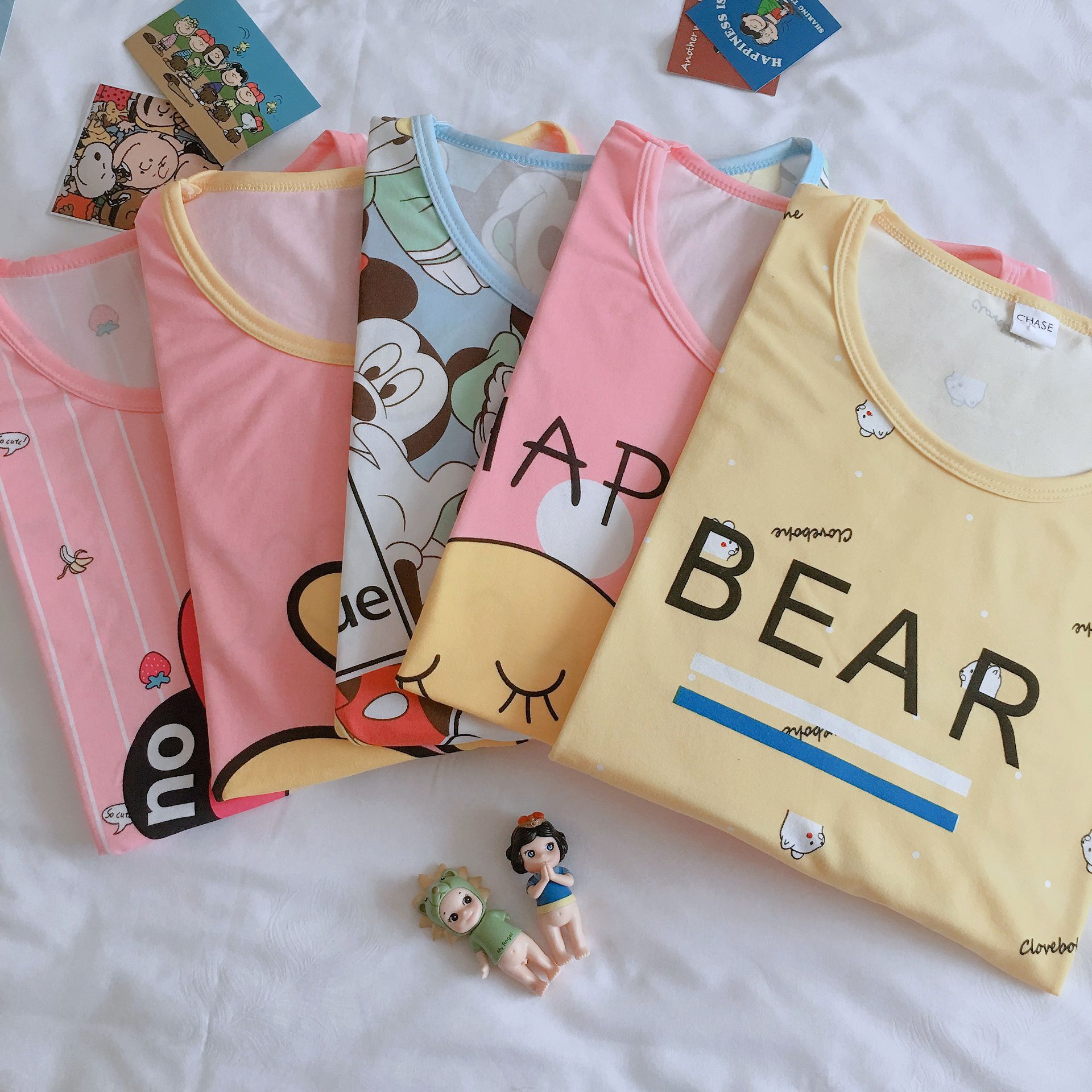 Ventas directas de la fábrica una variedad de pijamas camisón de las mujeres Vestido de manga corta suelta de dibujos animados de verano transfronterizo Comercio exterior al por mayor Sudeste de Asia