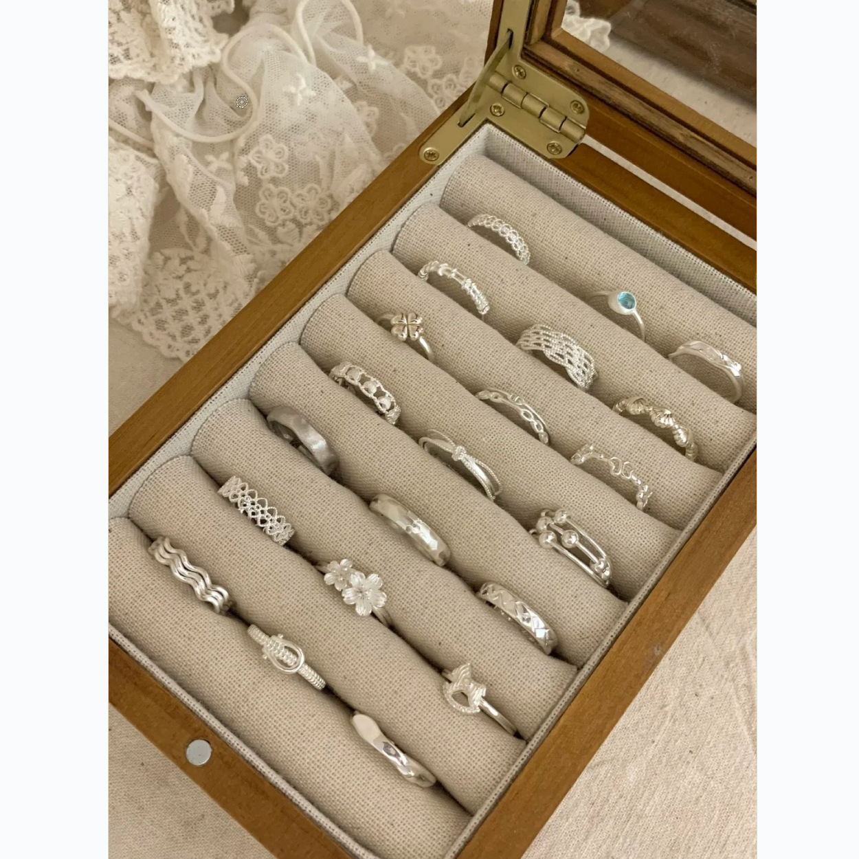 Korean-style s925 sterling silver design minimalist ring, niche ins-style versatile ring, light luxury high-end ring