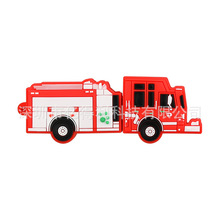 厂家供应消防车系列创意pvc卡通u盘可印logo软胶灭火器消防员32G
