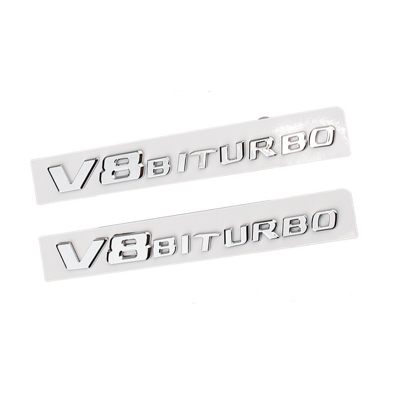 Suitable for Mercedes-Benz's New V8Biturbo Side Emblem C63 G63 S65 Fender V12 Supercharged Car Emblem Letters