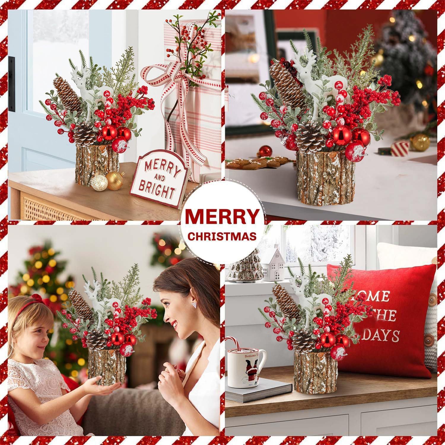 Amazon explosión DIY árbol de Navidad de escritorio simulación PE decoración de Navidad decoración para el hogar árbol de barril de corteza