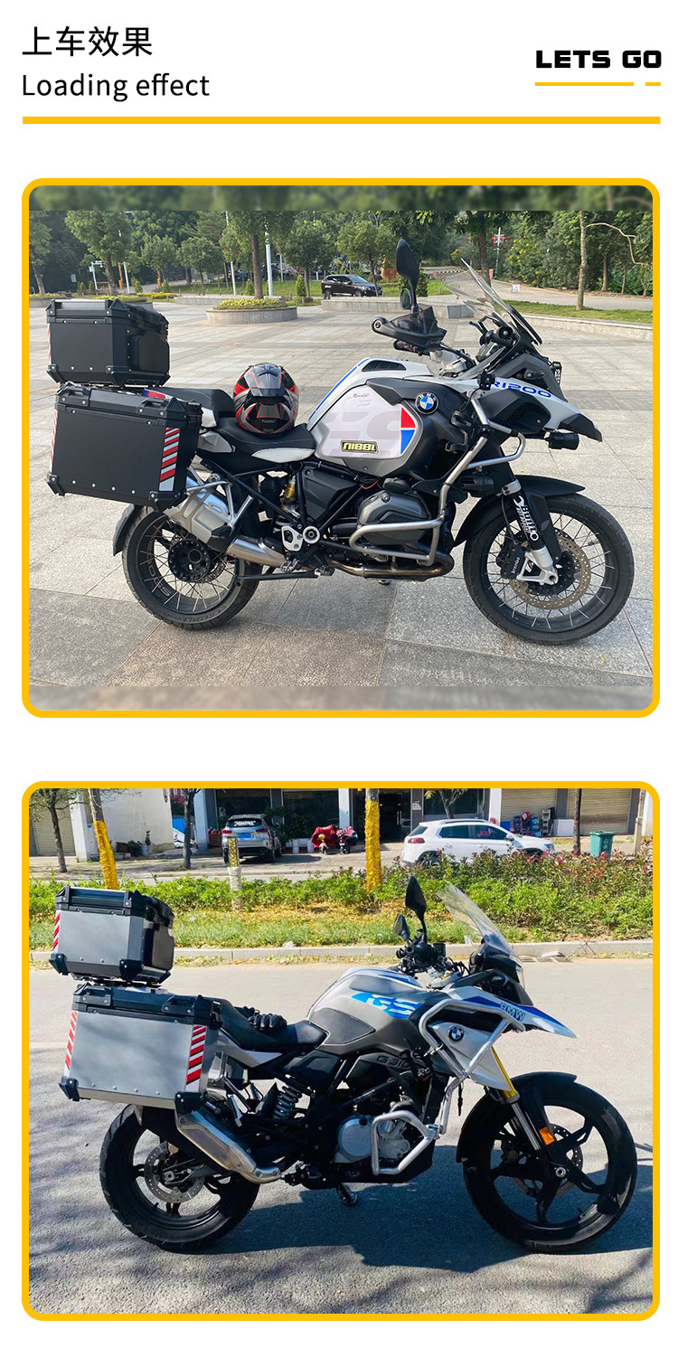 45L Deep X Motorcycle Electric Vehicle Storage Box Aluminum Alloy Trunk Quick-Release Large Capacity Tail Box for Motorcycles and Electric Vehicles