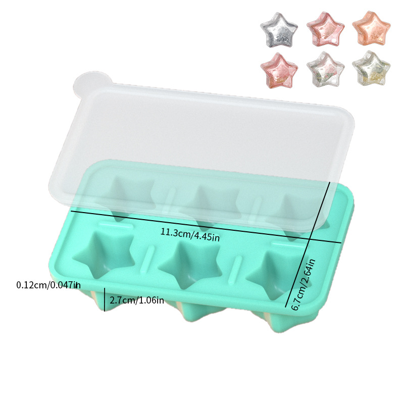 Estrellas de hielo solar Hielo rápido molde de silicona DIY hielo casero de whisky hielo de hockey 6 hielo a prueba de fugas