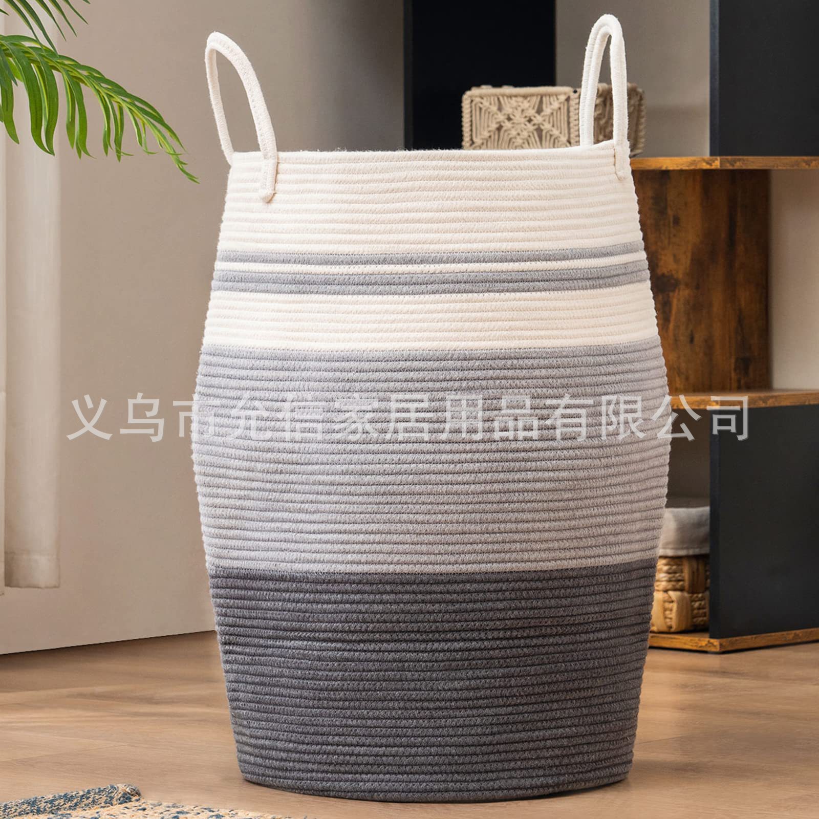 Cesta cuerda algodón ropa sucia organizador lavandería almacenamiento