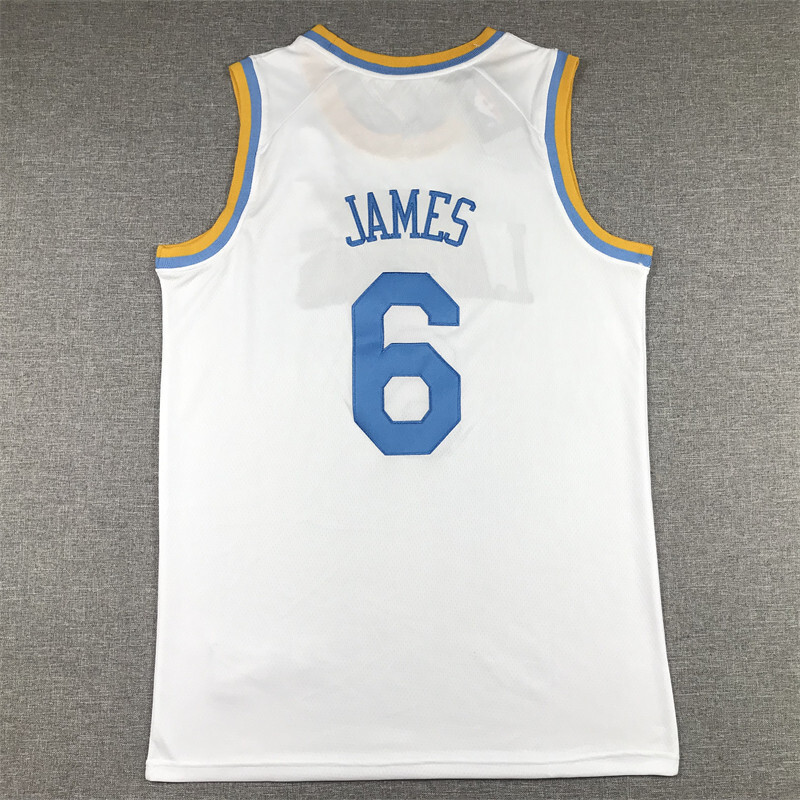 Wholesale Foreign Trade Jersey 23 New Season Lakers No. 6 Lebron James Basketball Uniform Supports One-Piece Drop Shipping White