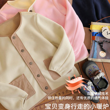 092205 【青岛仓中大童秋款双面摇粒绒外套】外贸童装一件代发！