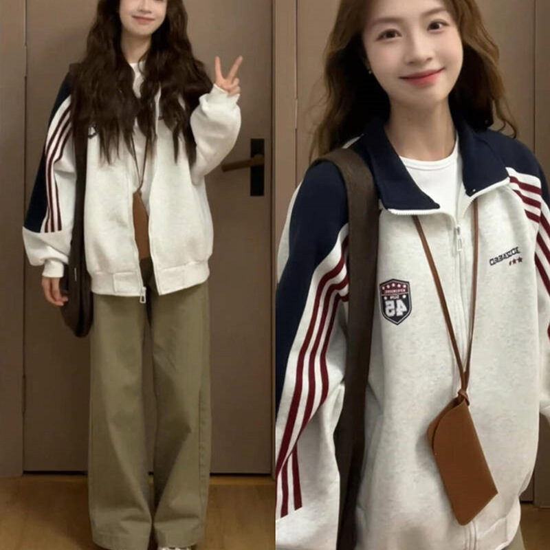 American Cute Cartoon Print Hooded Sweatshirt for Women Autumn and Winter Niche Loose Oversize Preppy Style Contrast Top American Cute Cartoon Print Hooded Sweatshirt for Women Autumn and Winter Niche Loose Oversize Preppy Style Contrast Top