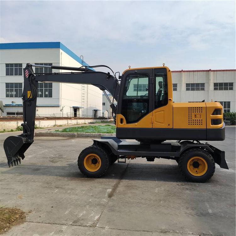 Excavadora de ruedas medianas y pequeñas 40 Excavadora de ingeniería 75 Excavadora de ruedas de goma Nueva excavadora de construcción rural