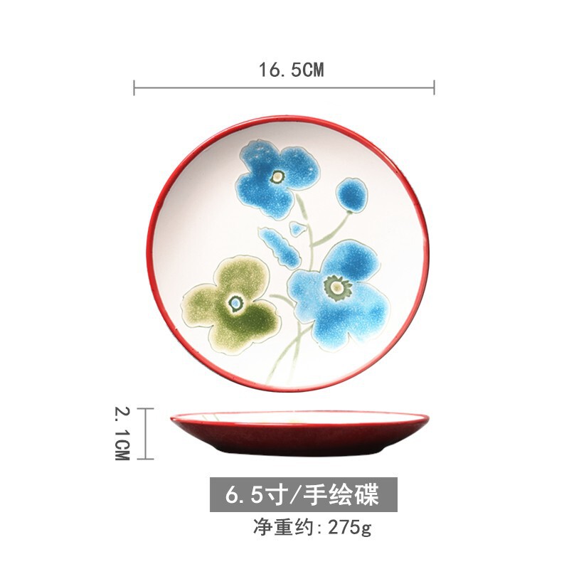 創意的な手描きの釉薬の下で色彩の陶磁器の皿の家庭用の野菜の皿の冷たい野菜の皿の果物のお菓子の皿の6寸は骨の皿のかすの皿を吐きます。|undefined