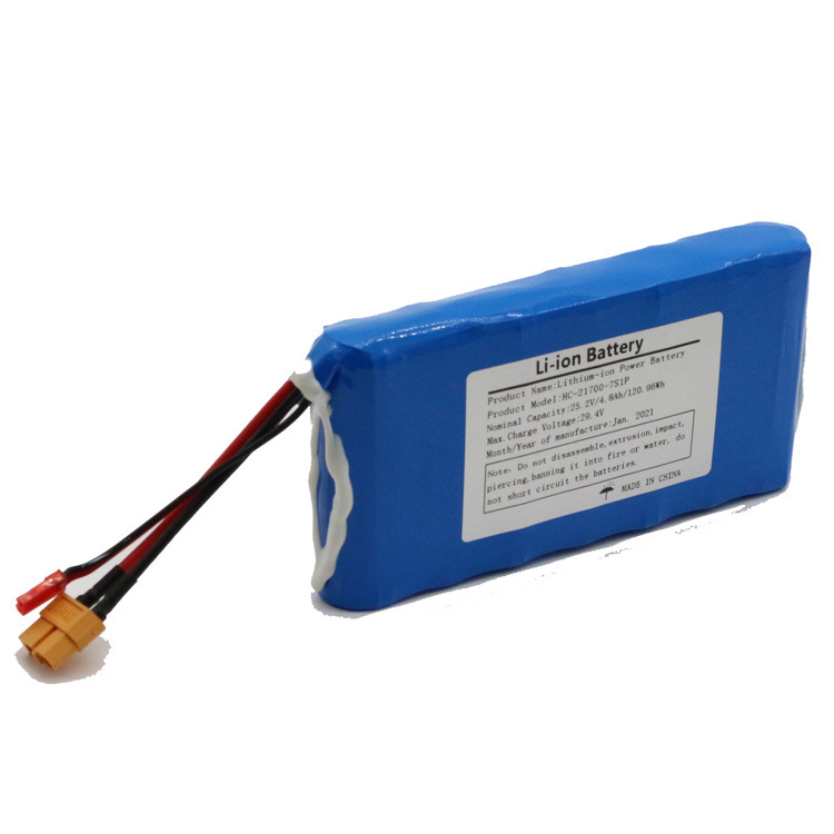 21700-7S1P-25.2V动力电池组，四轮滑板小鱼板长板电动轮椅电池