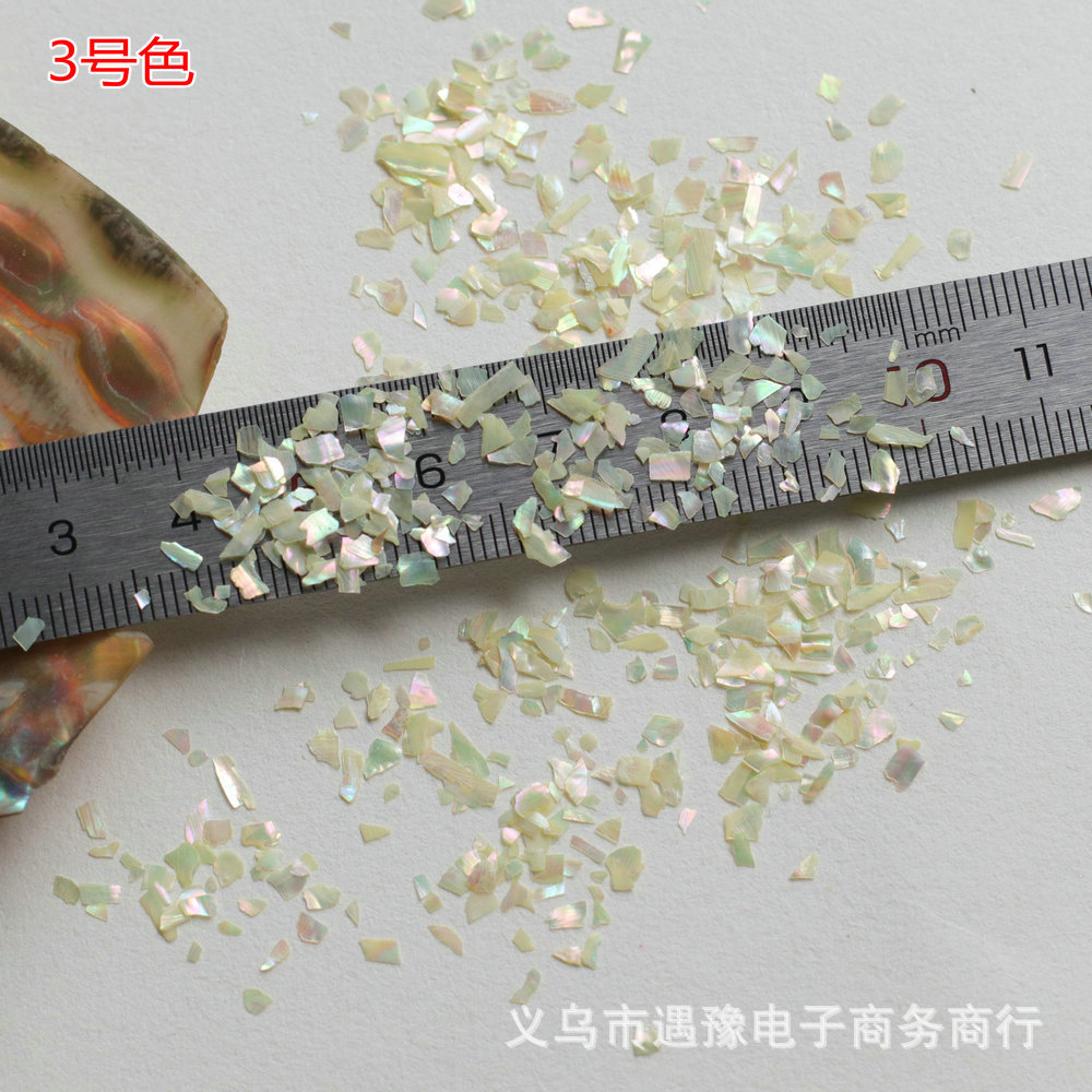 New 1-3mm ultra-thin colorful abalone shellfish fragments nail art irregular shell sequins diy nail jewelry wholesale