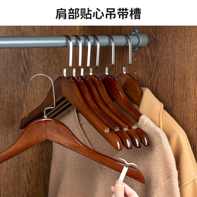 インターネットセレブモデル AL037 レディースレトロフラットフックハンガー無垢材ハンガー衣料品店洋服ラック滑り止め洋服ハンガー卸売|undefined
