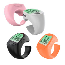 手指音静计数器时钟带LED灯无声指环计数器人流量点数器礼盒装