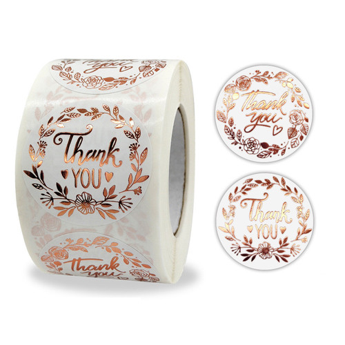 2.5cm roll thank you olive branch hot rose gold self-adhesive sticker label self-adhesive #20A-ZD17