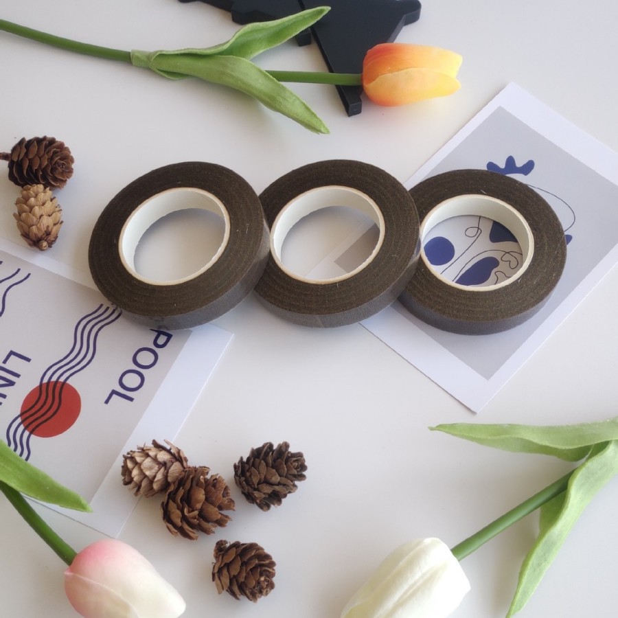 Ventas Directas de fábrica pegajosa cinta verde cinta floral al por mayor 27 m cinta verde cinta polo de la flor DIY flor artificial