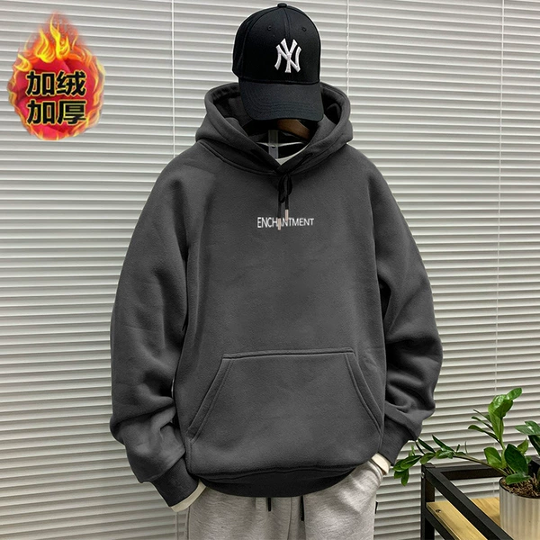 Dark gray hooded plus velvet-336 [High quality version] GL