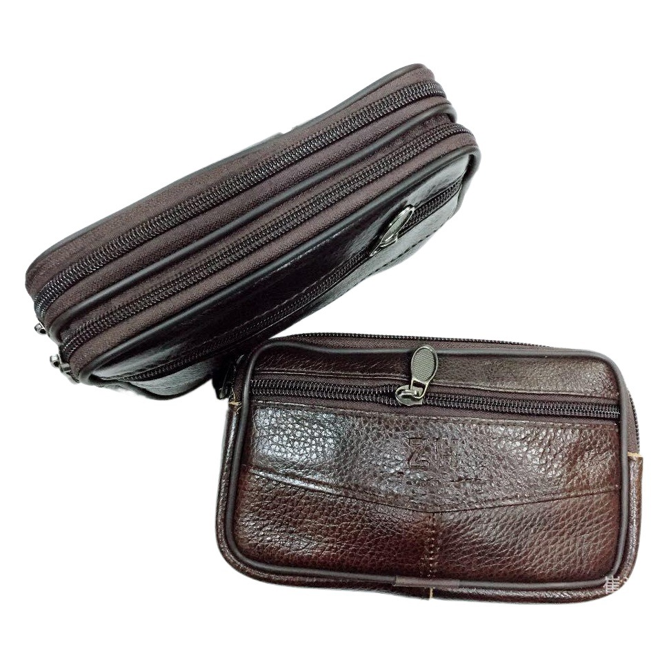 Men's first layer cowhide waist bag mobile phone waist belt sports anti-theft bag manufacturers wholesale stall supply bag