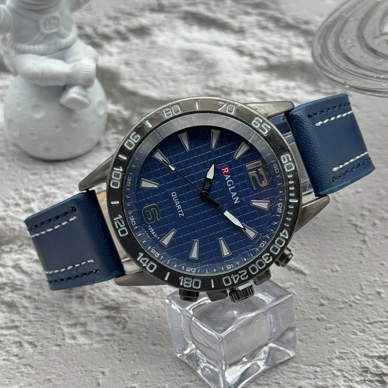 国境を越えた対外貿易の爆発的なファッショントレンドカジュアルビジネス石英時計男性ベルト針ボタン大文字盤腕時計卸売り