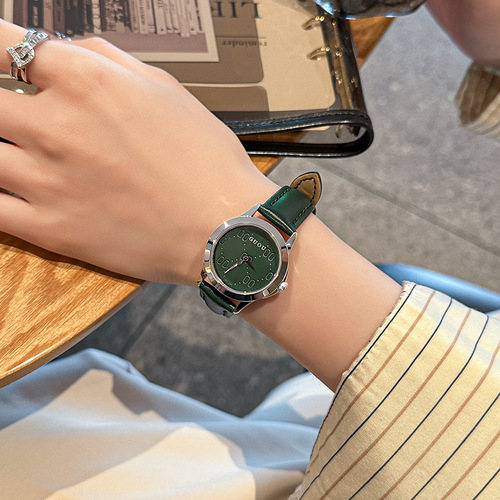 Ancient European new temperament fashion women's watch niche simple two-pin belt watch casual trendy quartz watch for women